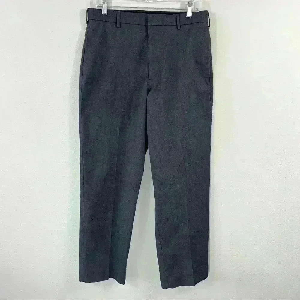 Dockers dark gray flat front relaxed fit pants